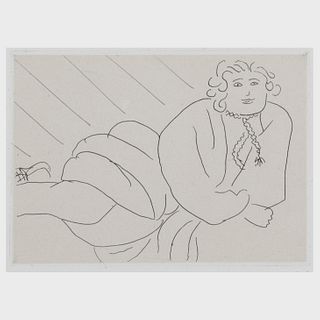 Henri Matisse (1869-1954): Jeune femme, la cordeliére de son peignoir en collier