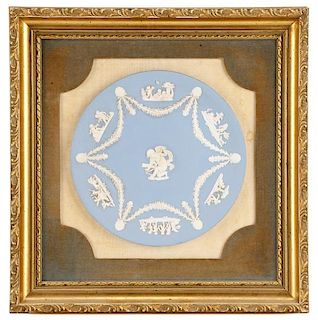 Framed Blue Wedgwood Round Plate