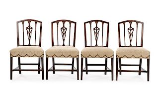 Set of Four Sheraton Style Mahogany Chairs