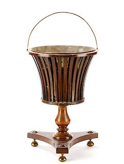 William IV Slatted Mahogany and Brass Wine Cooler