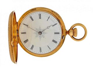 18k Gold Hunter Case Tiffany & Co. Pocket Watch
