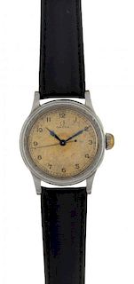 WWII Omega Pilow Wrist Watch.