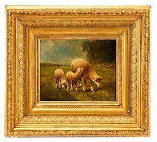 Continental, "Pasture In Spring", Oil, Signed