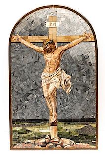 Italian Micro Mosaic Depicting the Crucifixion