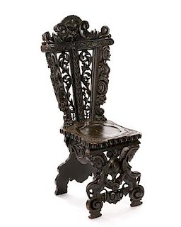 Baroque Style 'Sgabello' Hall Chair