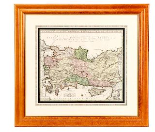 Seutter, Hand Colored Map, Asia Minor, 18th C.