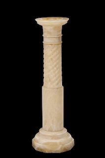 Carved White Marble Column or Pedestal