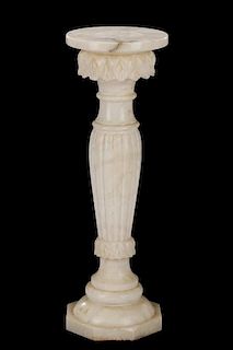 Pair, Neoclassical Style Carved Marble Pedestals
