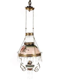 Victorian Hanging Pull Down Oil Parlor Lamp