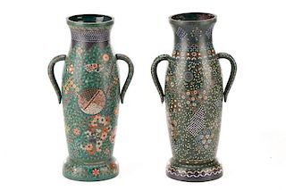 Pair of Interesting Japanese Cloisonne Vases