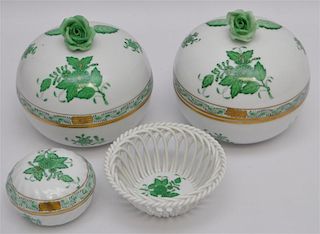 4 pc HEREND CHINESE BOUQUET APPONYI GREEN