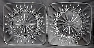 2 WATERFORD CRYSTAL LISMORE PLATES