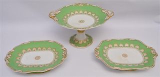 3 pc EARLY WEDGWOOD PEARLWARE COMPOTE & BOWLS