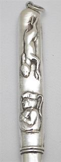 STERLING SILVER HARE & TOBY JUG NEEDLE CASE
