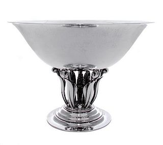 * A Danish Silver Bowl, No. 196, Georg Jensen Silversmithy, Copenhagen, 1925-32, designed by Johan Rohde in 1916, with lightly s