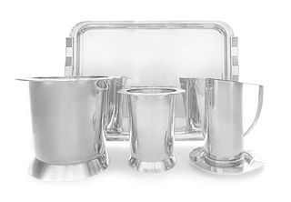 A Set of French Silver-Plate Cocktail Articles, Adam D. Tihany for Christofle, Paris, Early 21st Century, Collection 3000 patter