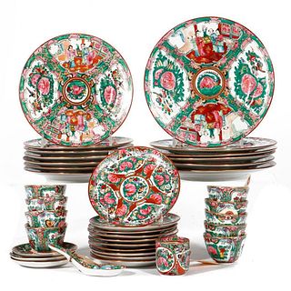 Forty-eight Piece Famille Rose China Group.