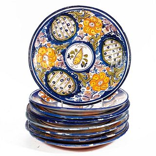 Group of Eight Glazed Ceramic Platters.