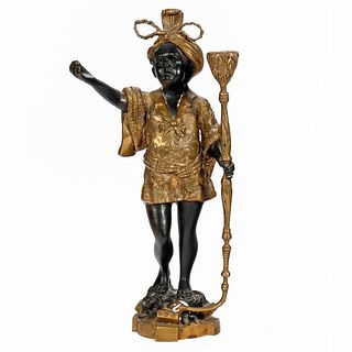 Gilt Bronze Candleholder Figure.
