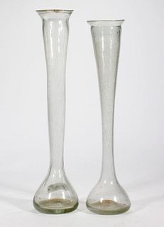 Two Tall Blown Glass Vases.