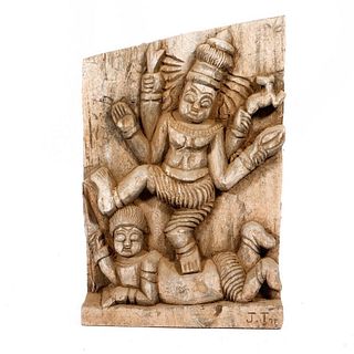 Contemporary Southeast Asian Carved Panel.