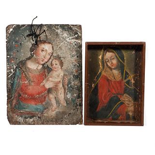 Madonna and Child Retablo, with another.