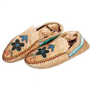 Pair of Beaded Moccasins.
