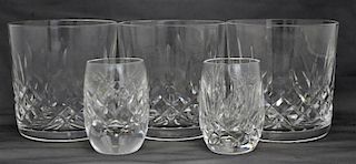5 WATERFORD CRYSTAL LISMORE SHOT & OLD FASHIONED GLASSES