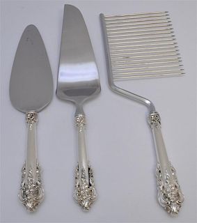 3 pc WALLACE STERLING GRAND BAROQUE CAKE & PIE SERVERS