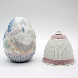2pc Lladro Porcelain Decorative Egg/Ornament