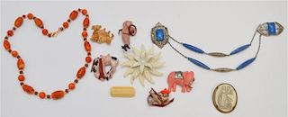 10 pc 1930-40s CELLOLOID BAKELITE JEWELRY FRANCE + MORE