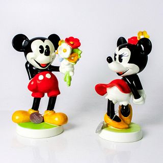 2pc Goebel Disney Figurines, Mickey Mouse & Minnie Mouse