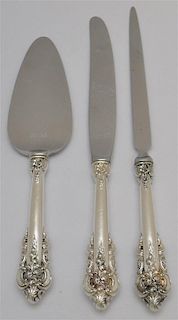 3 pc WALLACE STERLING GRAND BAROQUE CHEESE SERVER + MORE