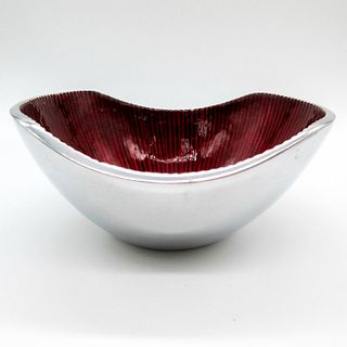 Simplydesignz Decorative Enamel Bowl, Bodoni Ruby