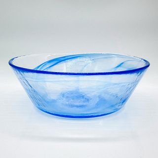 Kosta Boda Art Glass Bowl Mine Blue Pattern