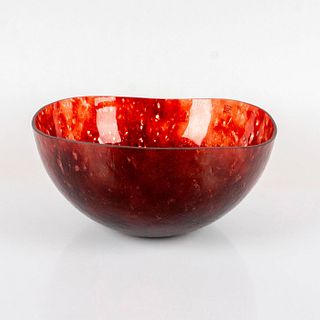 Large Kosta Boda Glass Decorative Red Bowl