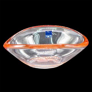 Leonardo Ellipse Glass Candy Dish Bowl, Clear Burnt Orange