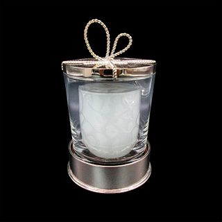 Vera Wang Silver Tone w Clear Glass Insert Candle Holder