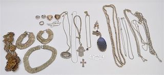LARGE GROUP VINTAGE SILVER JEWELRY