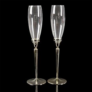 2pc Waterford Monique Lhuillier Modern Love Toasting Flutes
