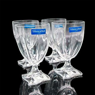 4pc Villeroy & Boch Clear Crystal Glasses Goblets
