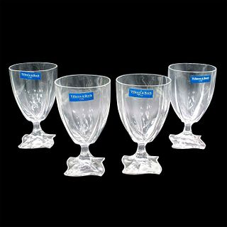 4pc Villeroy & Boch Clear Crystal Glasses Goblets