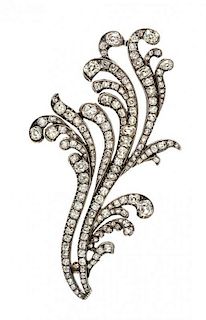 A Fine Georgian Silver Topped Gold and Diamond Brooch, 17.10 dwts.