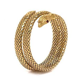An 18 Karat Yellow Gold Serpent Bracelet, 40.60 dwts.