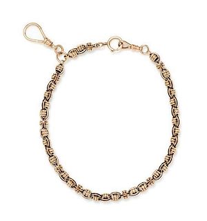 A Rose Gold Fob Chain, Austro-Hungarian, 29.20 dwts.