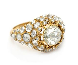 A Fine Gold and Rose Cut Diamond Ring, Circa 1890, 6.70 dwts.