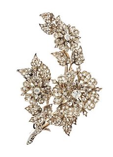 * A Belle Epoque Silver Topped Gold and Diamond En Tremblant Floral Brooch, Caillot, Peck & Guillemin Freres, Paris, 32.40 dwts.