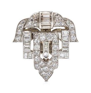* A Platinum and Diamond Dress Clip, 8.30 dwts.