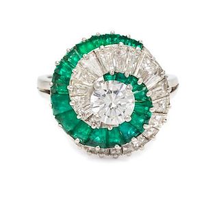 A Platinum, Diamond and Emerald Ring, Oscar Heyman Brothers, 5.80 dwts.