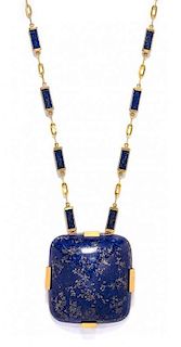 * A Collection of Yellow Gold and Lapis Lazuli Jewelry, 204.50 dwts.